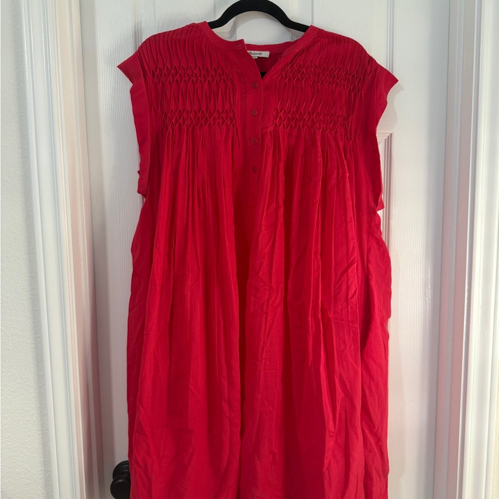 Madewell Smocked Yoke Sleeveless Midi Dress. Medium. New with tags.